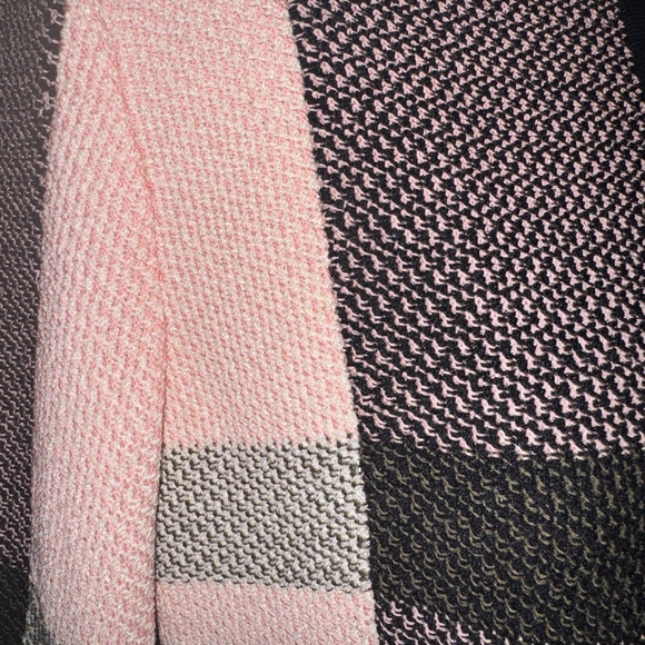 Misook Womens Open Knit Cardigan Hook eye Closure Sweater S Pink Black - Picture 5 of 10